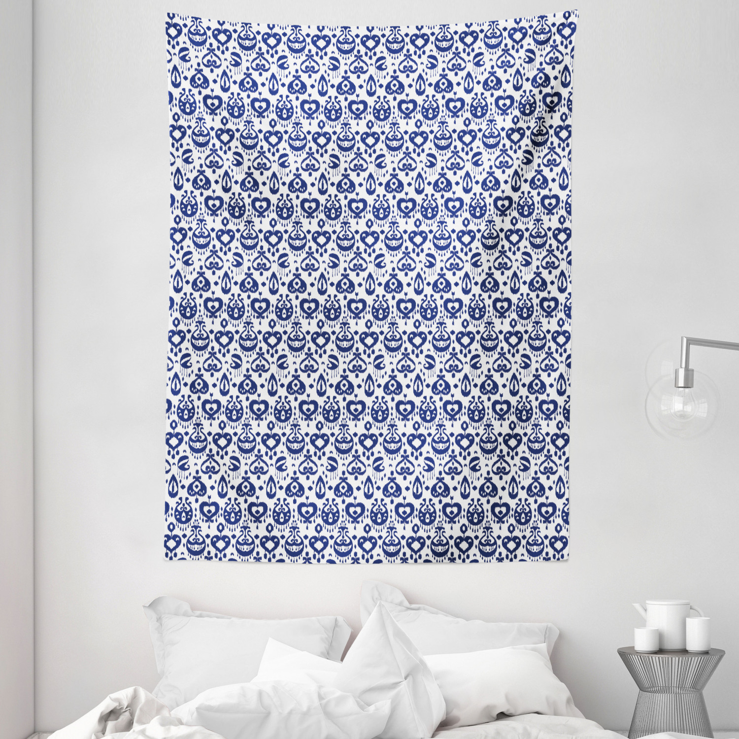 navy-blue-tapestry-traditional-asian-ikat-pattern-artistic-retro-style