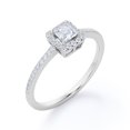 thumbnail image 4 of JeenMata Anillo de Compromiso con Diseño de Halo de 0,3 TCW con Detalles Pavé de Diamantes de Talla Princesa en Oro Blanco de 18 K sobre Plata, 4 of 6