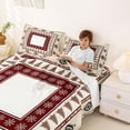 thumbnail image 3 of jejeloiu Cabin Snowflake Bed Sheets,Lodge Pattern Full Size Sheets For Boys,Beige Red,4 Pieces,1 Flat Sheet, 1 Fitted Sheet and 2 Pillowcases, 3 of 6