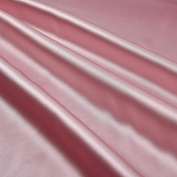 DECORATIVE SILK INC. CHARMEUSE SATIN POLYESTER SOLID FABRIC 60" WIDE BY THE YARD ( DUSTY ROSE )