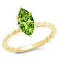 thumbnail image 7 of Solitaire Engagement Ring for Women - 2ct Natural Peridot in 14K Yellow Gold Promise Ring, 7 of 7