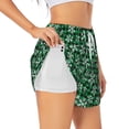 thumbnail image 1 of Balery Christmas Pattern At Buffalo Plaid Pantalones cortos deportivos para mujer con forro y dos bolsillos, elásticos, para entrenamiento, gimnasio, yoga-X-Large, 1 of 7