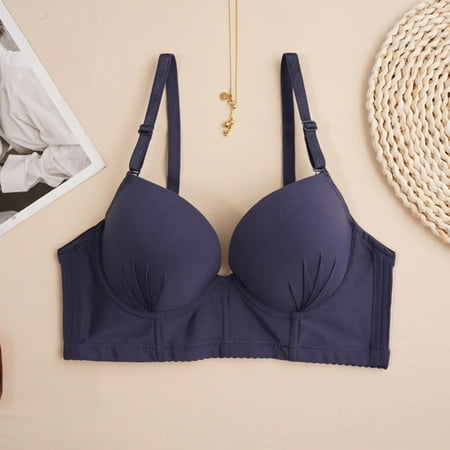 

kpoplk Womens Wireless Bra Women s Lace Bralette Halter High Neck Wireless Bra Plunge Lightly Padded Top(Blue)