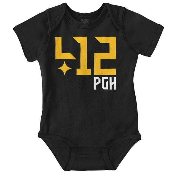 412 Pittsburgh Pennsylvania Area Code Romper Boys or Girls Infant Baby Brisco Brands NB