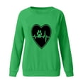 thumbnail image 2 of DDAPJ pyju Womens Dog Paw Graphic Long Sleeve Cerwneck Sweatshirts,Heartbeat Print Cute Pullover Sweatshirt Long Sleeve Crewneck Tunic Tops Gifts for Pet Lover, 2 of 3