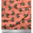 thumbnail image 1 of Soimoi Orange Moss Georgette Fabric Black Sketch Paisley Printed Craft Fabric by the Yard 42 Inch Wide, 1 of 1