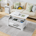 thumbnail image 1 of Yaheetech Modern Lift Top Coffee Table w/Hidden Compartment & Storage For Living Room, White, 1 of 7