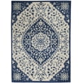 thumbnail image 1 of homeroots home decor 385625 4’ x 6’ Ivory and Blue Medallion Area Rug, 1 of 1