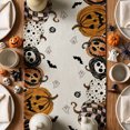 thumbnail image 5 of Sm:)e Mexican Skull Pumpkins Ghost Halloween Table Runner, Day of the Dead Kitchen Dining Table Decoration for Home Party Decor 13x72 Inch, 5 of 7