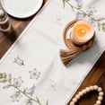 thumbnail image 3 of White Purple Bellflower Table Runner 70 Inches, Farmhouse Rustic Botanical Floral Bed Runner Dresser Scarves Tabletop for Indoor Outdoor Parties/Ceremony/Banquet, 13" x 70", 3 of 9