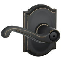 Schlage F40 FLA 716 CAM Camelot Collection Flair Privacy Lever, Aged Bronze