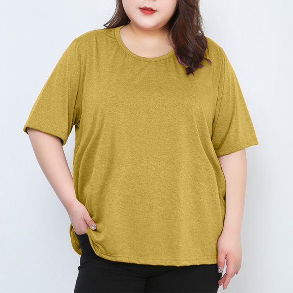 UQJfacai Womens Maternity T Shirts Plus Size Short Sleeve Tunic Tops Soft Casual Crewneck Basic Tees Pregnancy Clothes 4XL-8XL