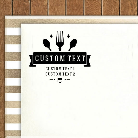 Printtoo Scroll Banner Clipart Custom Text Round Rubber Stamp Self Inking Business Personalized Stamper