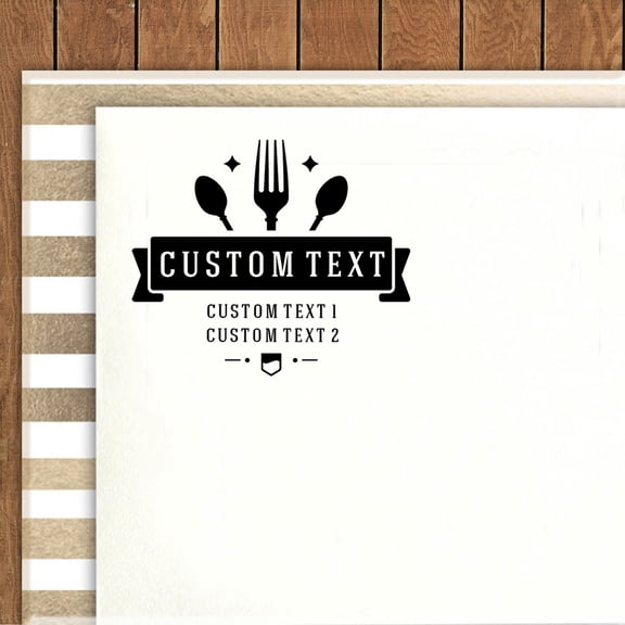 Printtoo Scroll Banner Clipart Custom Text Round Rubber Stamp Self Inking Business Personalized Stamper