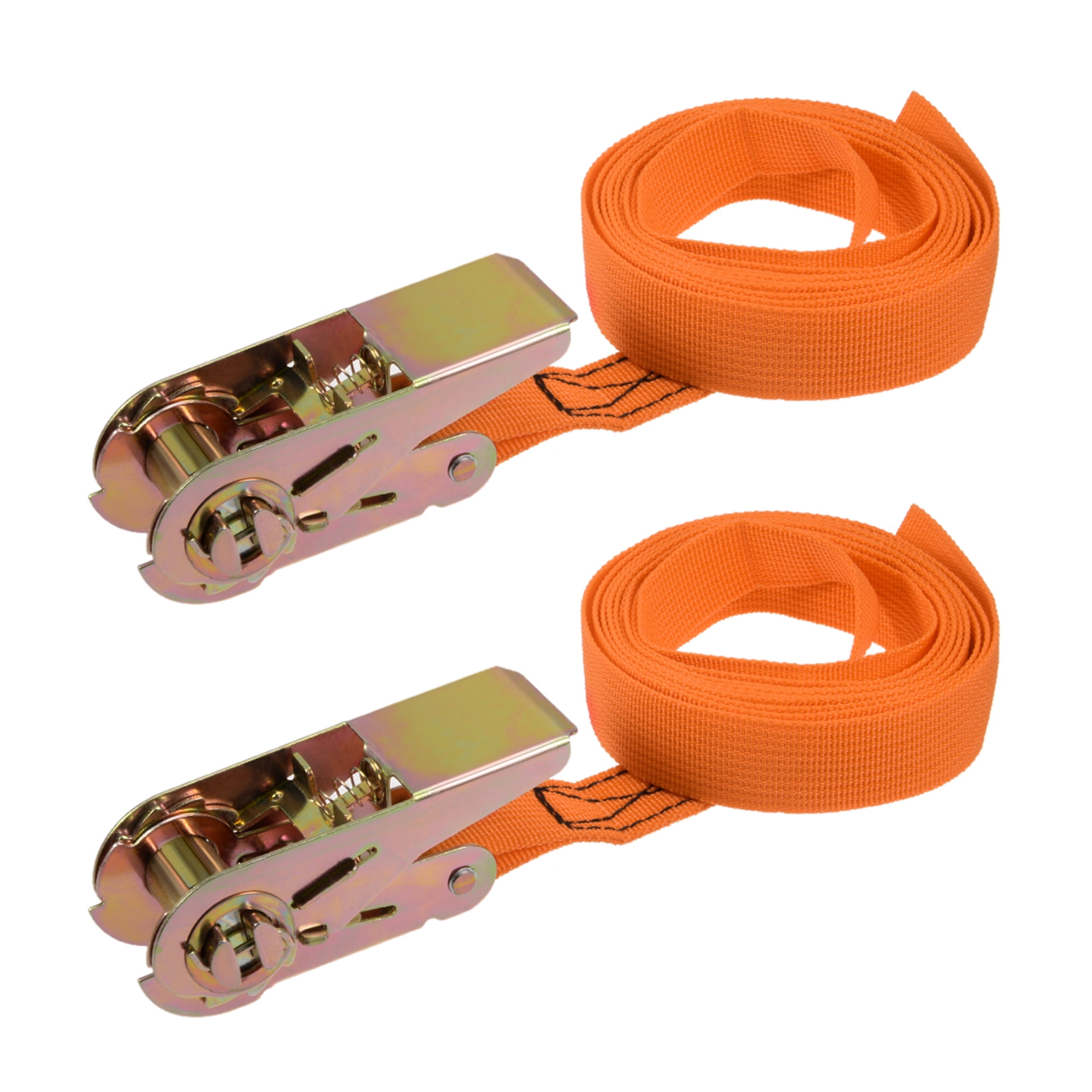 2.5Mx25mm Ratchet Tie Down Strap Cargo Lashing Straps 250Kg Work Load, Orange, 2 Pack Walmart
