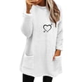 thumbnail image 1 of Womens Winter Coat Loose Wool Jacket Long Sleeved Jumper With Pockets, 1 of 5