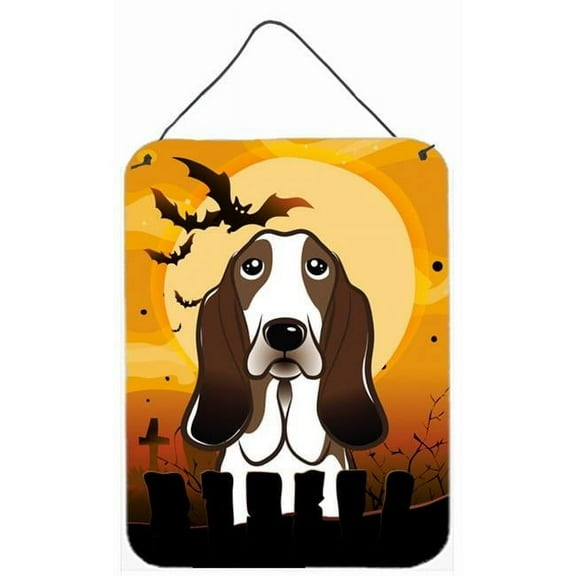Caroline's Treasures BB1801DS1216 Halloween Basset Hound Wall or Door Hanging Prints, 12x16, multicolor