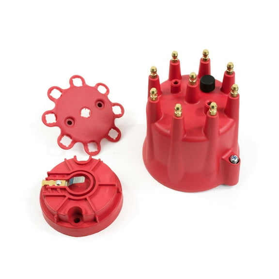 8-Cylinder Male Pro Series Distributor Cap  Rotor Kit - Red