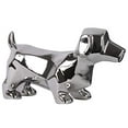 thumbnail image 1 of Geometrically Carved Standing Dachshund Dog Figurine In Ceramic, Silver, 1 of 1