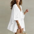 thumbnail image 6 of HBYJLZYG 3 Piece Women's Casual Set V Neck Cami and Loose Cardigan, Drawstring Shorts Summer Beach Outfit, Relaxed Lounge Wear, 6 of 9