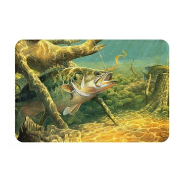 Bass Fishing Hunting Rugs Washable Cover Floor Rug Carpets Bathroom Decorations For Kitchen Bedroom Indoor