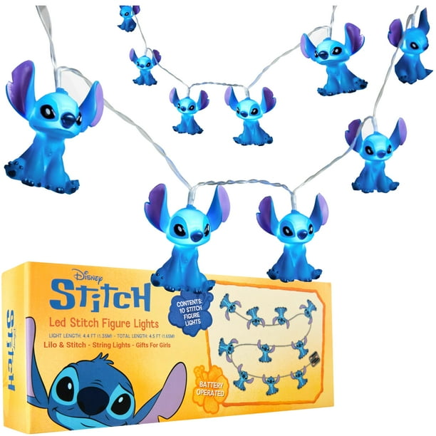 Cadena de luces LED Disney Stitch, 10 unidades, batería de 1,5 m