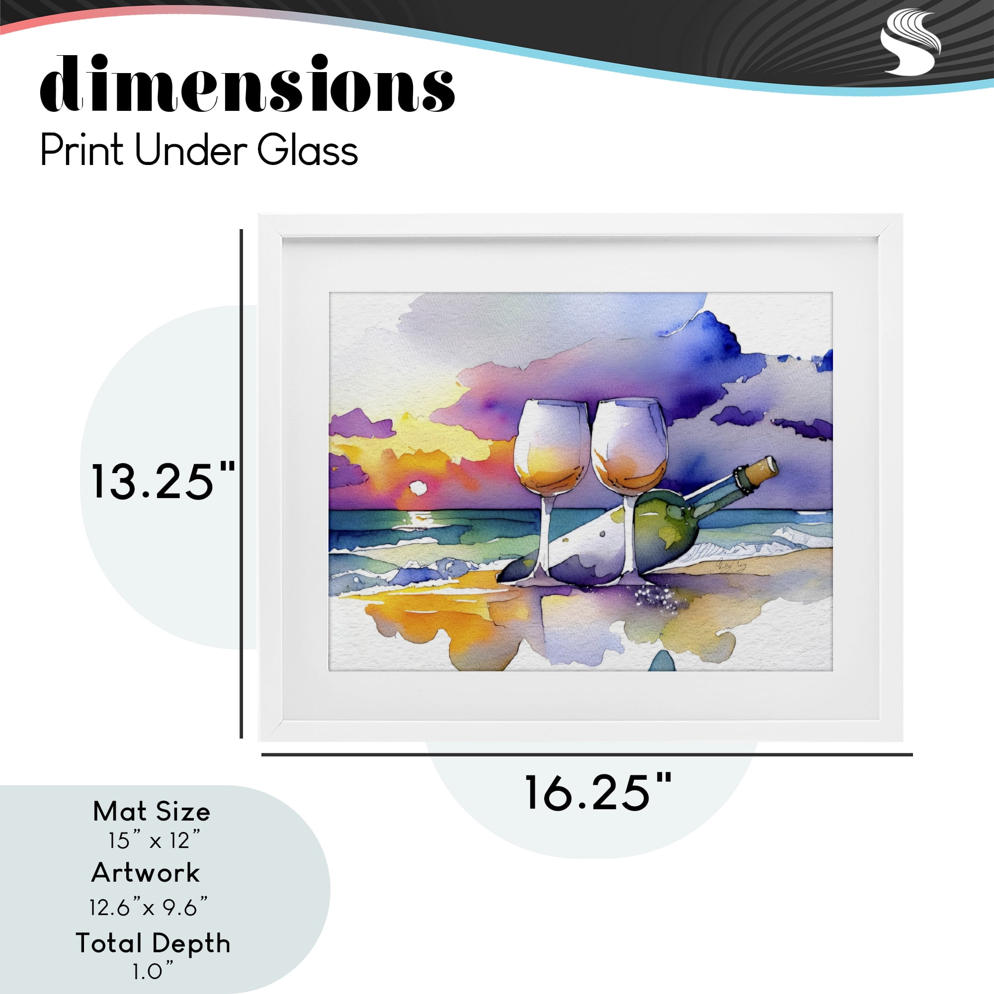 Stupell Industries Coastal Cheers with Wine White Framed Print Under Glass, design by Shelly Craig