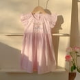 thumbnail image 2 of TAIAOJING Toddler Children Girls Fly Sleeve Flowers Embroidery Dresses Boho Beach Casual Birthday Sundress Comfort 12-18M, 2 of 5