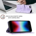 thumbnail image 7 of Feishell for iPhone 7 / 8 / SE 2020 / SE 2022 4.7 inch Wallet Case with Wrist Strap,Flip Cover with Embossed Pattern PU Leather Kickstand Card Slots Magnetic Clasp Folio Purse Phone Case,Purple, 7 of 7