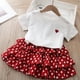 thumbnail image 5 of Minnieouse Fiesta banquete evento niñas corazón patrón manga corta camiseta conjunto verano niños Tops Kit ropa regalo de cumpleaños conjuntos de ropa 90cm, 5 of 6