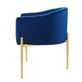 thumbnail image 3 of Tufted Accent Chair, Velvet, Metal Steel, Blue Navy, Modern Contemporary Urban Design, Living Lounge Room Hotel Lobby Hospitality, 3 of 8