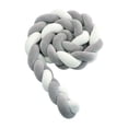 thumbnail image 1 of Baby Crib Bumper - 3 Weave Baby Cushion Snake Braided Bumper Velvet Bed Protector Bumper Nursery for Newborns Bed Room Decor with, Greyish White—2M.., 1 of 5
