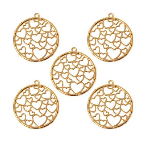 Aellinatey 5 Pcs Resin Bezel Setting Round Heart Resin Frame Pendant for DIY Craft Jewelry