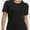 Black, variant on Women's Crew Neck Ribbed Fitted Shirt Basic Short Sleeves Summer T Shirt Tops