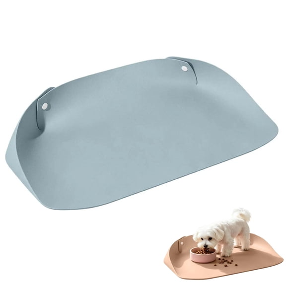 Dog and Cat Food Mat,Waterproof Pet Feeding Mat,Semi-Enclosed Leather Feeding Mat for Cats and Small Dogs, Easy Clean Raised Edge to Contain Spills