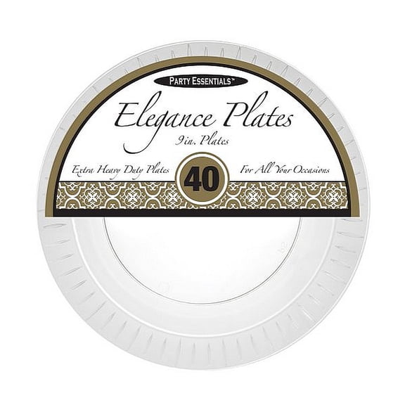 1 - Party Essentials 9" Elegance Luncheon Plates- Clear 40 Ct.