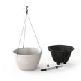 thumbnail image 6 of Mayne Caprio 14" x 9" Round White Hanging Self-Watering Plastic Hanging Planter, 2-Pack, 6 of 18