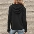 thumbnail image 5 of UAMVSH Tunic Hoodie for Women Casual Knitted Long Sleeve Hooded Sweatshirts Loose Crew Neck Pullover Tops Ladies Fashion(3X-Large,Black), 5 of 7