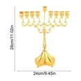 thumbnail image 5 of Hanukkah Menorah under $5! Cagogo Hanukkah Menorah 9 Branch, Gold Plated Menorah for Chanukah, Jewish Holiday Decor, Candle Holders for Shabbat, Traditional Menorah, Festival of Lights, Religious, 5 of 9