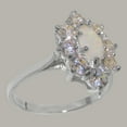 thumbnail image 2 of LBG British Made 14k White Gold Genuine Natural Opal & Cubic Zirconia Womens Anniversary Ring - 33 size options - Size 5.5, 2 of 6