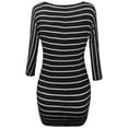 thumbnail image 2 of FashionOutfit Women's Sexy Stripe Vneck Dolman Drape Top with Side Shirring Various colors., 2 of 3