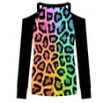 thumbnail image 4 of Las tapas del hombro para las mujeres Sexy Impresión digital 3D Camiseta de manga larga Primavera Cuello en V fino Jersey Túnicas, 4 of 5