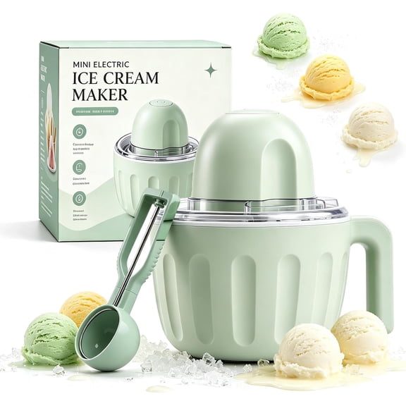 Swirl Cup Ice Cream Maker Rechargeable Mini Portable Frozen Yogurt Sorbet Gelato Machine with Add-In Chute Cordless Design Light Green