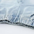 thumbnail image 6 of SonxaHe Little Girl Jeans High Waist Bow Prints Straight Leg Denim Pants Child Lightweight Streetwear Loose Jeans Blue,Sized 5-6, 6 of 7