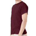 thumbnail image 3 of Hanes Men's Short Sleeve T-Shirt, Ecosmart Crewneck Shirt Casual Maroon Single Tees, Size 2XL, 3 of 5