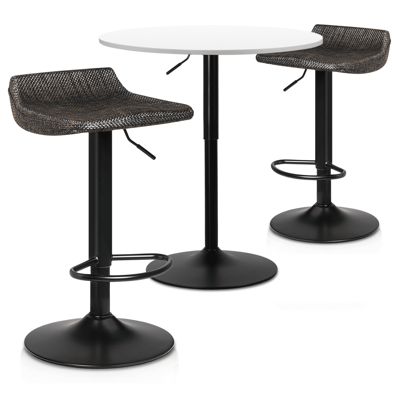 MoNiBloom 3 Piece Bar Table and Chair Set, 31.5" Dining Table High Top