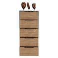 thumbnail image 5 of JERFIT 5-Drawer Chest Dresser with Metal Handles, Multicolor Wood Finish, Compact Storage Cabinet for Bedroom, Living Room, 5 of 5