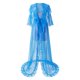 thumbnail image 4 of Gibobby Conjunto de lencería de encaje Día de San Valentín Día de San Valentín mujer Sexy tul lencería larga camisón Albornoz ropa de dormir nupcial Lencería de encaje Dí(Azul, Talla única), 4 of 5