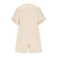 thumbnail image 5 of Htigea Clearance Women's Summer Casual Sleeveless Romper Loose Spaghetti Strap Overalls Shorts Jumpsuit with Pockets 2025 Clothes Today Sales Beige,XXL, 5 of 7