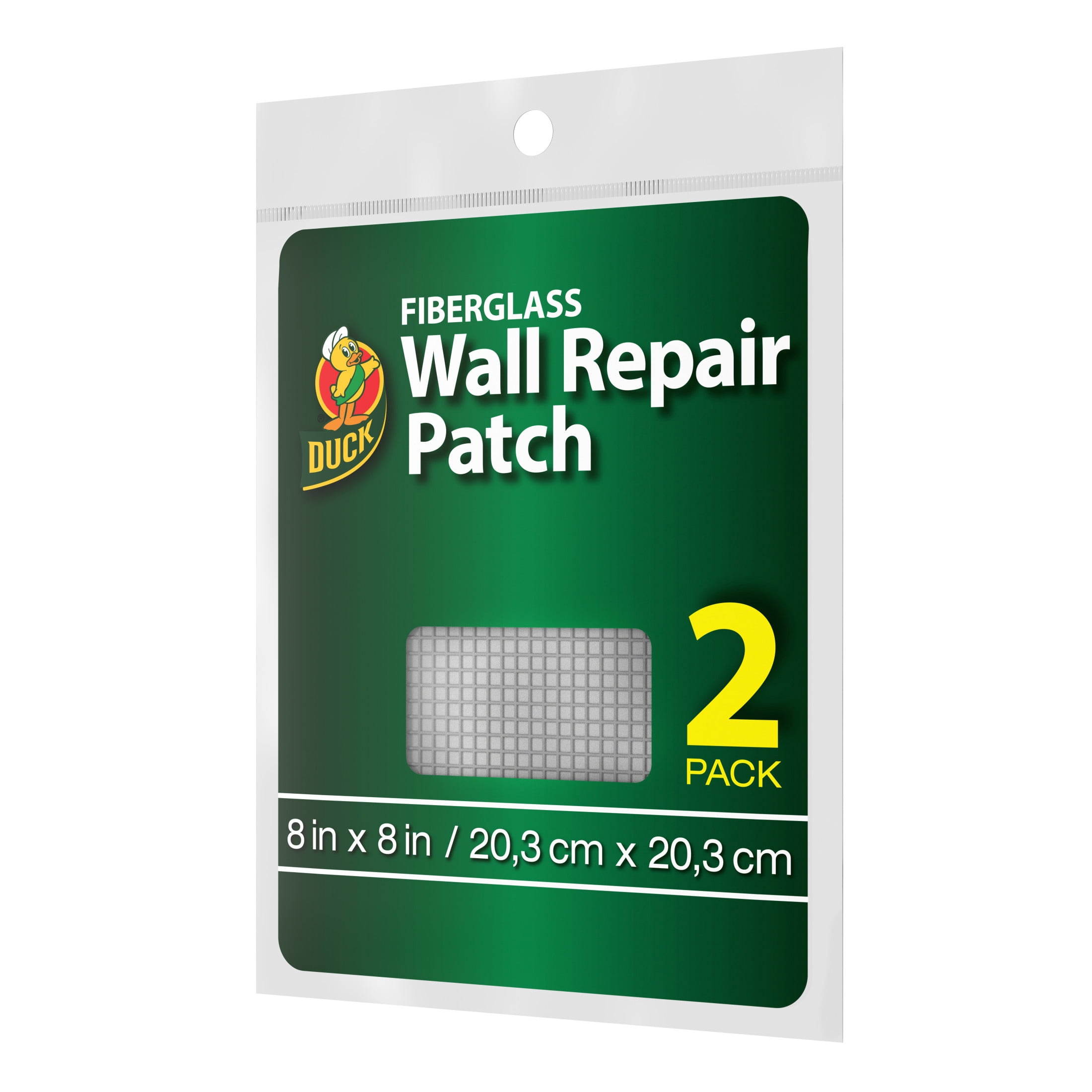 Duck Brand 8 in. x 8 in. White Fiberglass Wall Repair Patch, 2 Pack